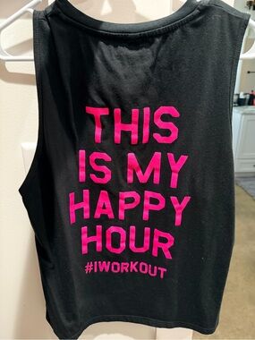 Black Tank Top with Pink Motivational Print